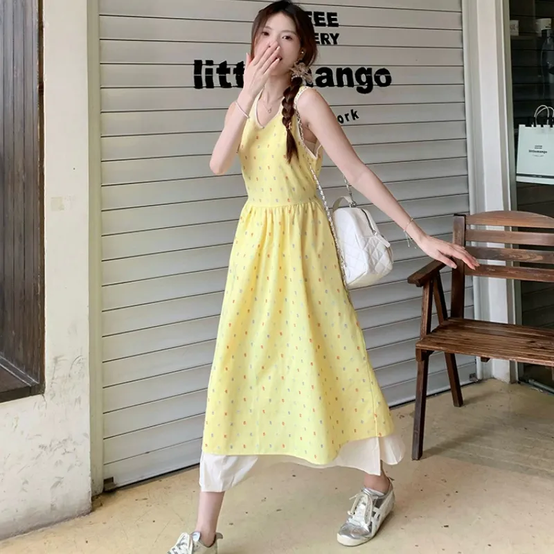 Flowers In Water Sleeveless Dress Women's-6