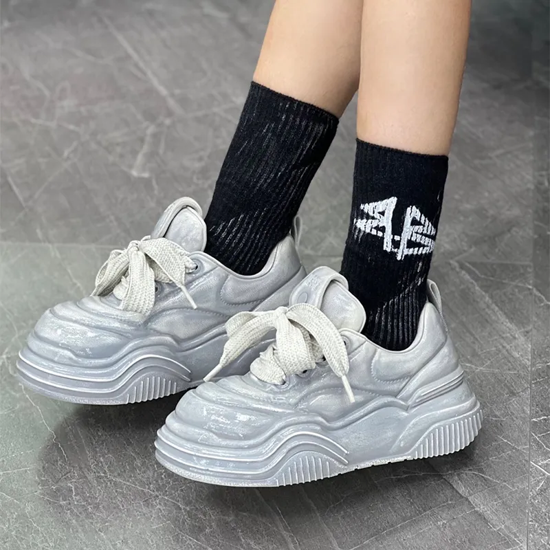 XIE SHE Height Increasing Lightweight Slip-Resistant Low-Top Chunky Sneakers Unisex-8