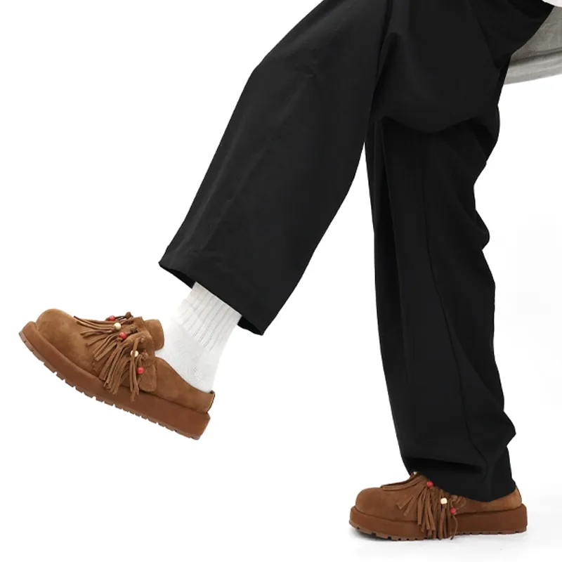 XIE SHE Fringe Odor Resistant Abrasion Resistant Slip Resistant Wrap toe Slippers Men's-7