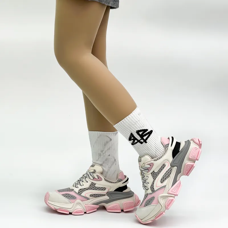 XIE SHE Height Increasing Abrasion Resistant Lightweight Low Top Chunky Sneakers Women's-7