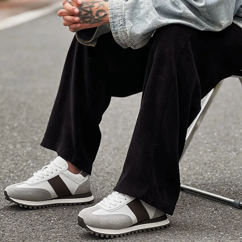 XIE SHE Anti Slip And Wear Resistant Lightweight Low Top Casual Shoes Men's White-7