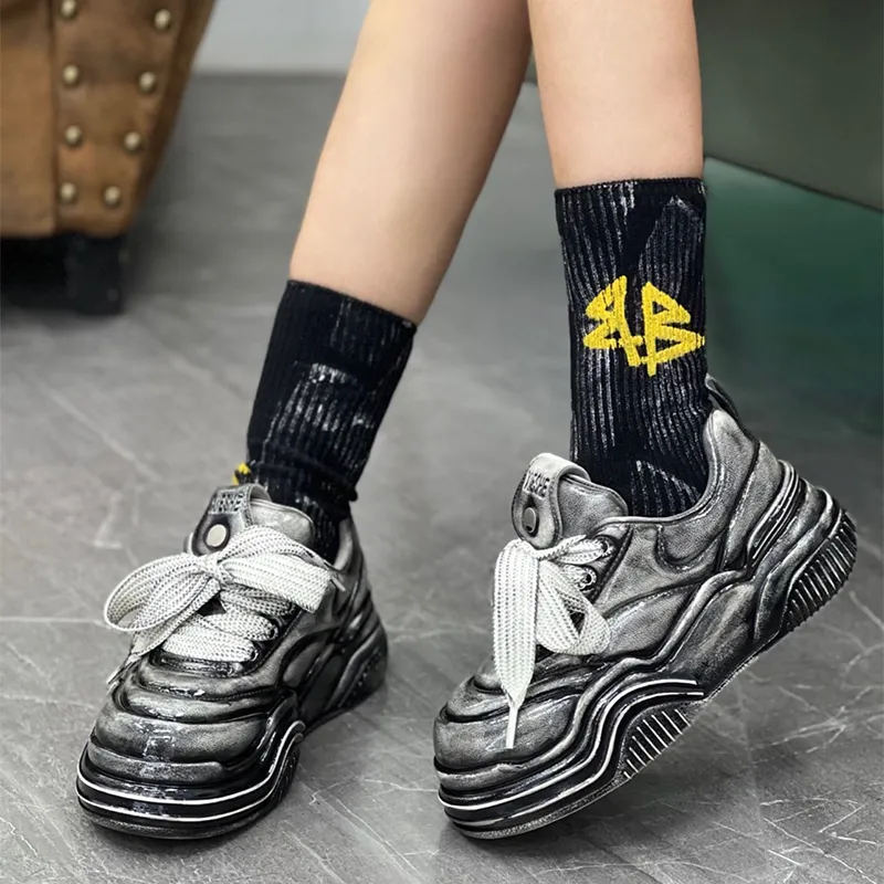 XIE SHE Height Increasing Lightweight Slip-Resistant Low-Top Chunky Sneakers Unisex-2