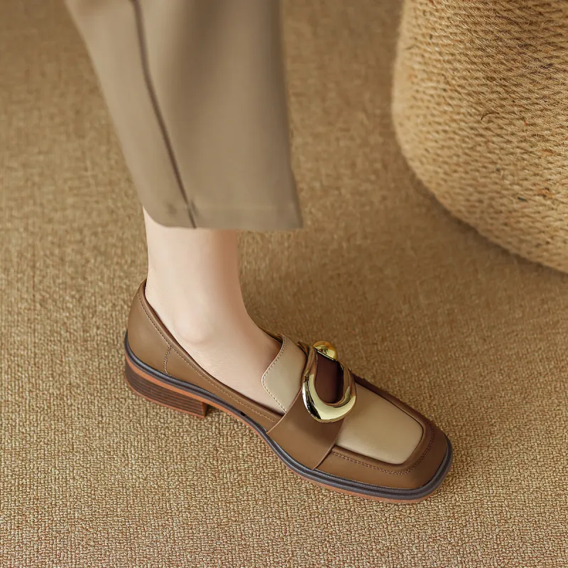F·LOVES·f Loafers 3cm Women's Brown Apricot-2