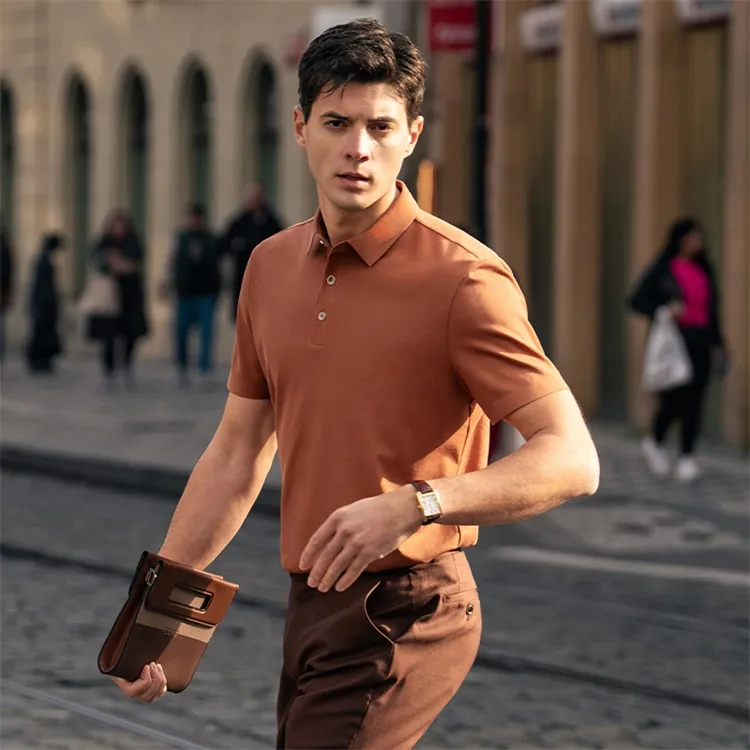 Mr.Bu Polo Shirt Men's Saddle Brown-4