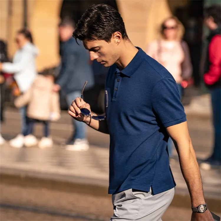 Mr.Bu Polo Shirts Men Dark Blue-3