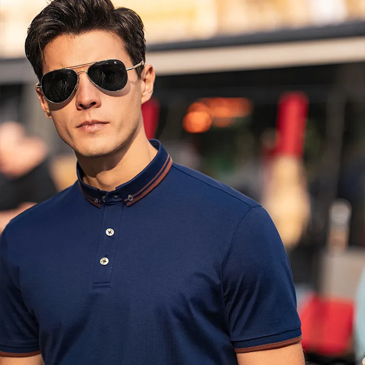 Mr.Bu Polo Shirts Men Deep Sea Blue-5