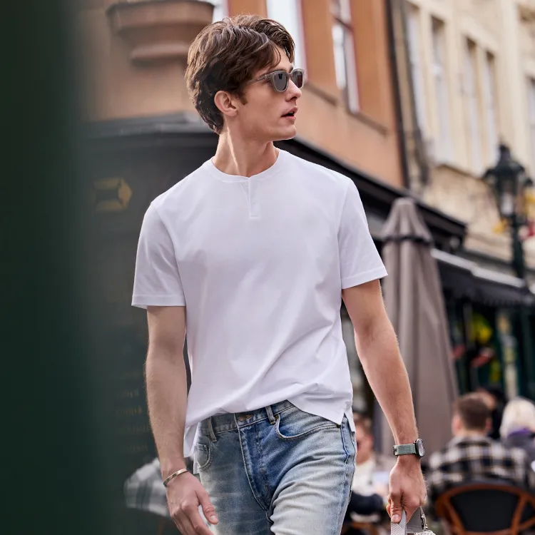 Mr.Bu T Shirts Men Moon White-2