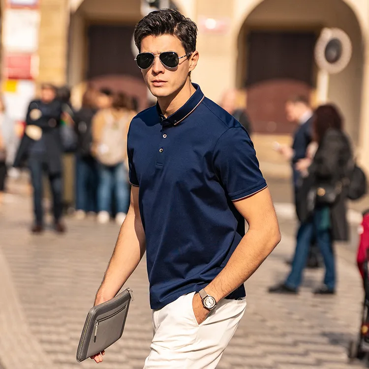 Mr.Bu Polo Shirts Men Deep Sea Blue-4
