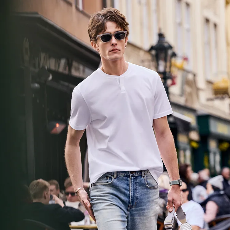 Mr.Bu T Shirts Men Moon White-3