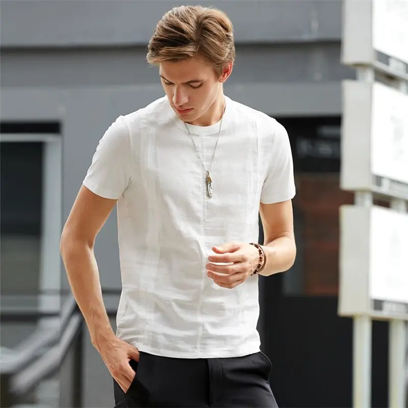 Mr.Bu T Shirts Men Moon White-5