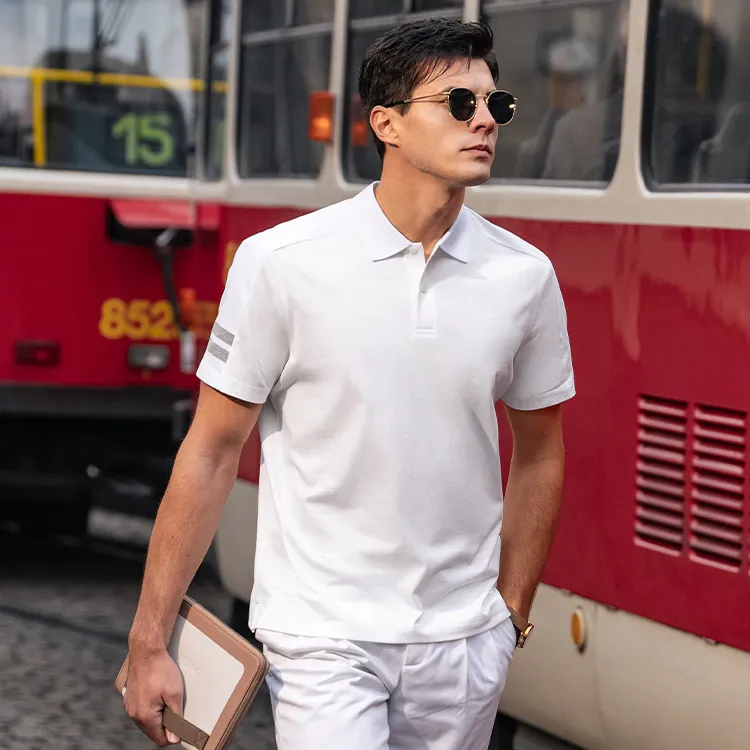 Mr.Bu Polo Shirt Men's Moon White-2
