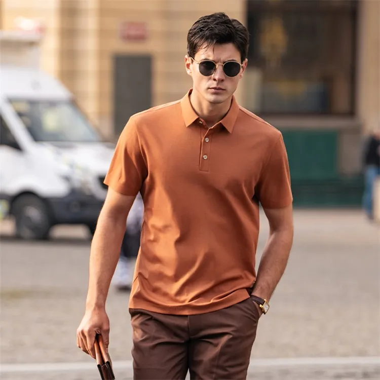 Mr.Bu Polo Shirt Men's Saddle Brown-6