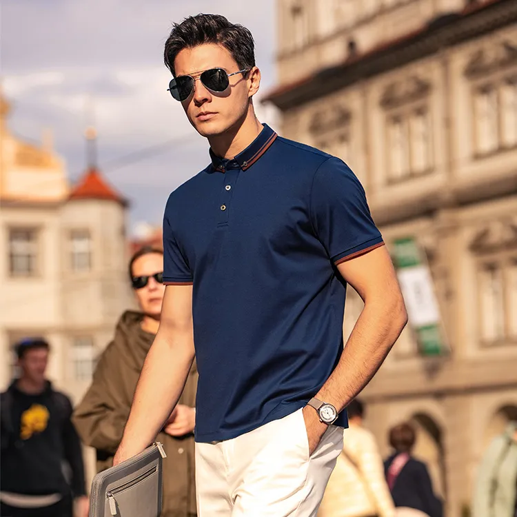 Mr.Bu Polo Shirts Men Deep Sea Blue-2