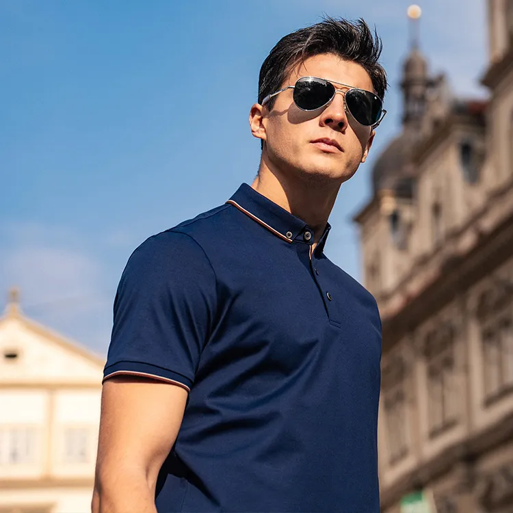 Mr.Bu Polo Shirts Men Deep Sea Blue-5