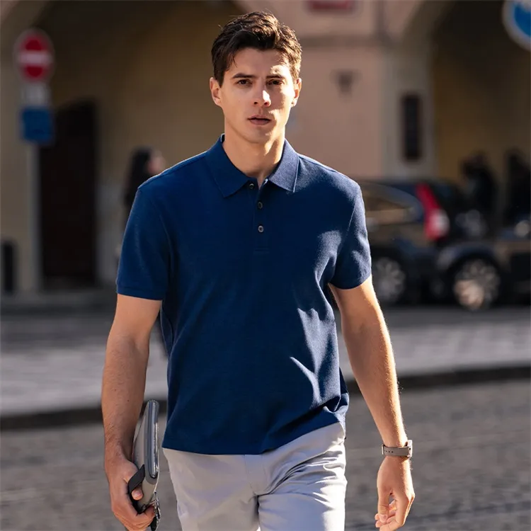 Mr.Bu Polo Shirts Men Dark Blue-2