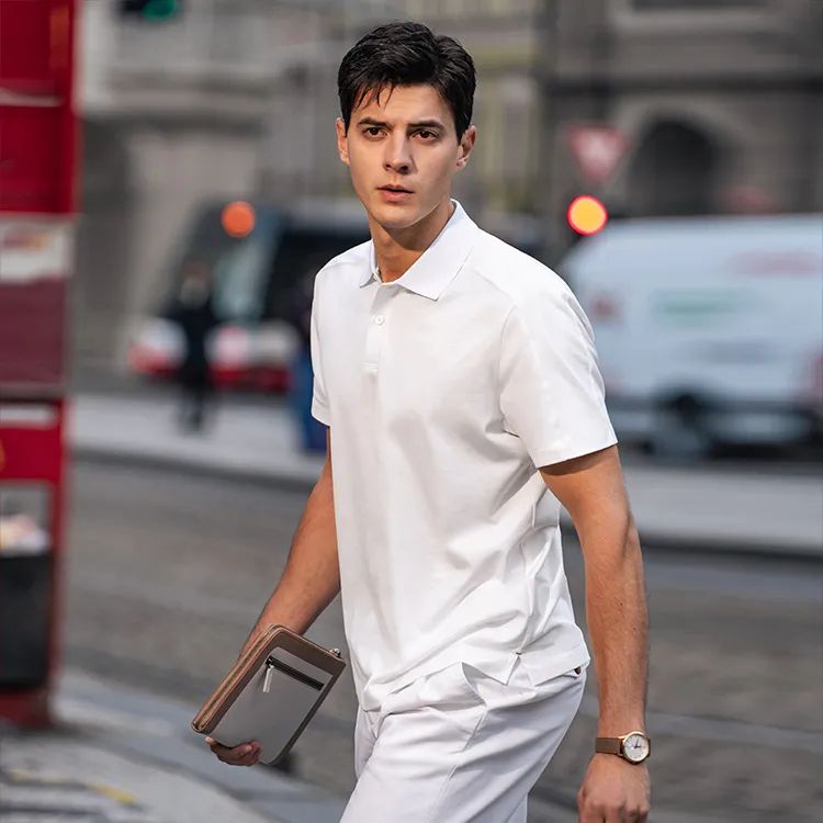 Mr.Bu Polo Shirt Men's Moon White-4