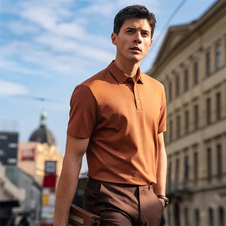 Mr.Bu Polo Shirt Men's Saddle Brown-2