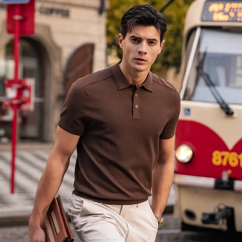 Mr.Bu Polo Shirt Men's Latte Coffee-2