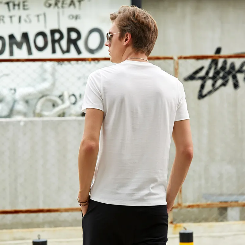 Mr.Bu T Shirts Men Moon White-4