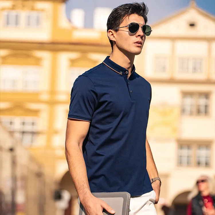 Mr.Bu Polo Shirts Men Deep Sea Blue-3