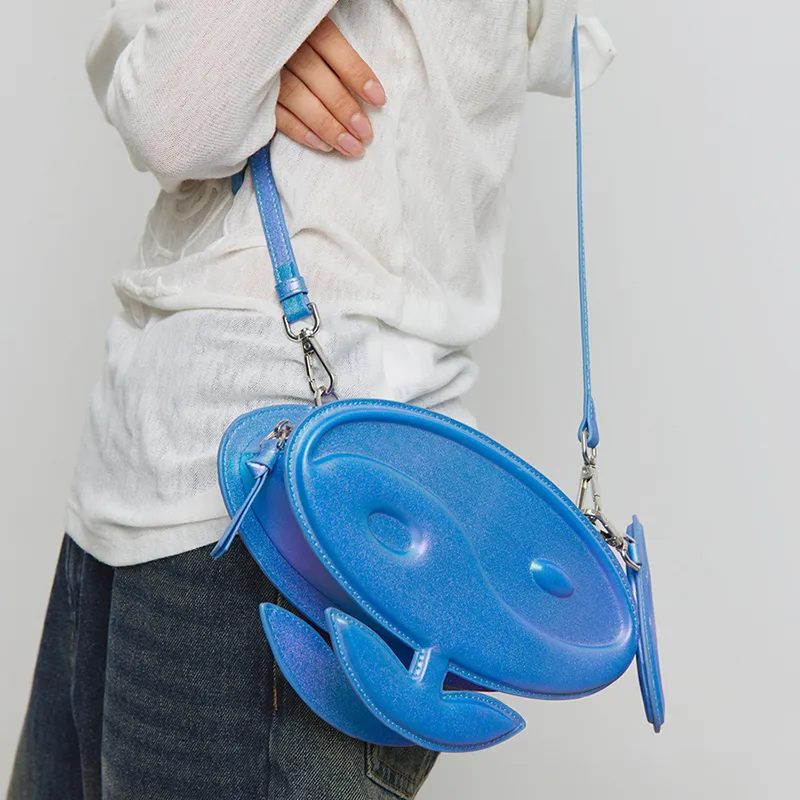 CONP PU Crossbody Bag Unisex Electric Blue-2