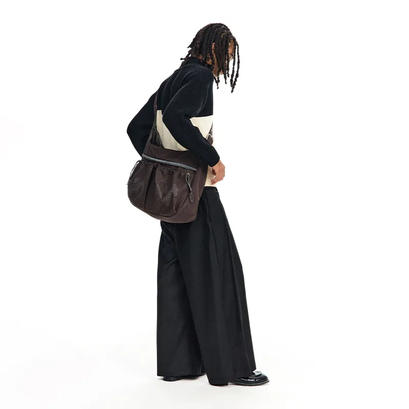 CONP Blended Material Hobo Bag Shoulder Bag Regular Women's Dark Brown-4