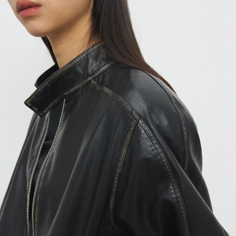 CONP Leather Jacket Unisex Black-2