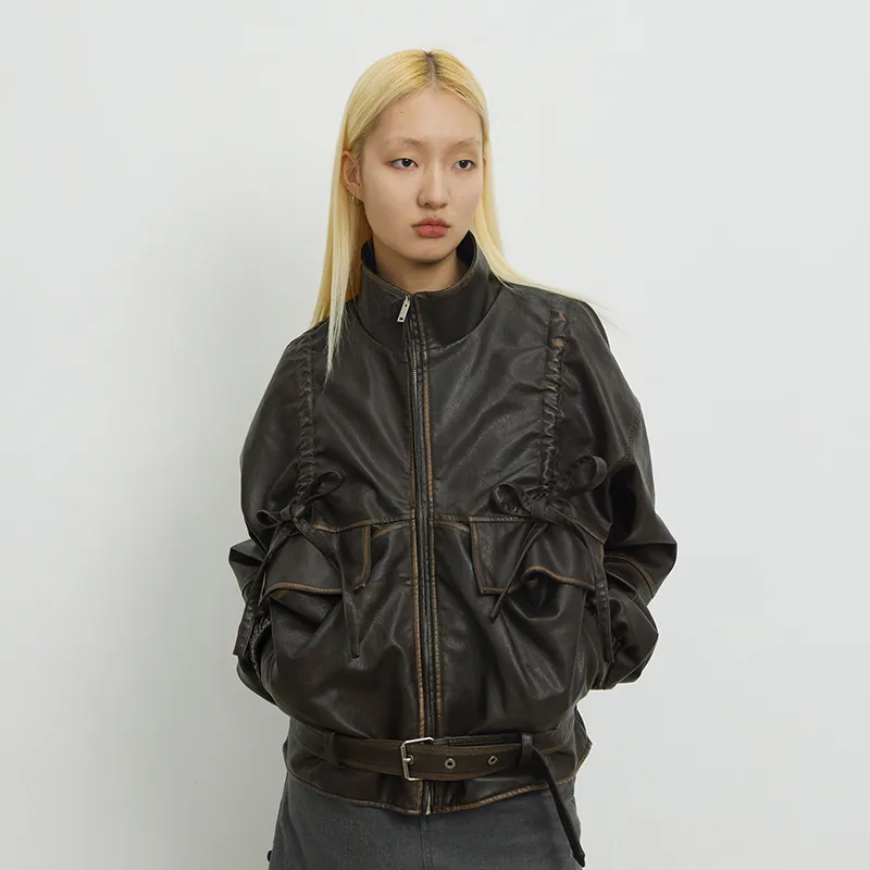 CONP Leather Jacket Unisex Coffee Brown-2