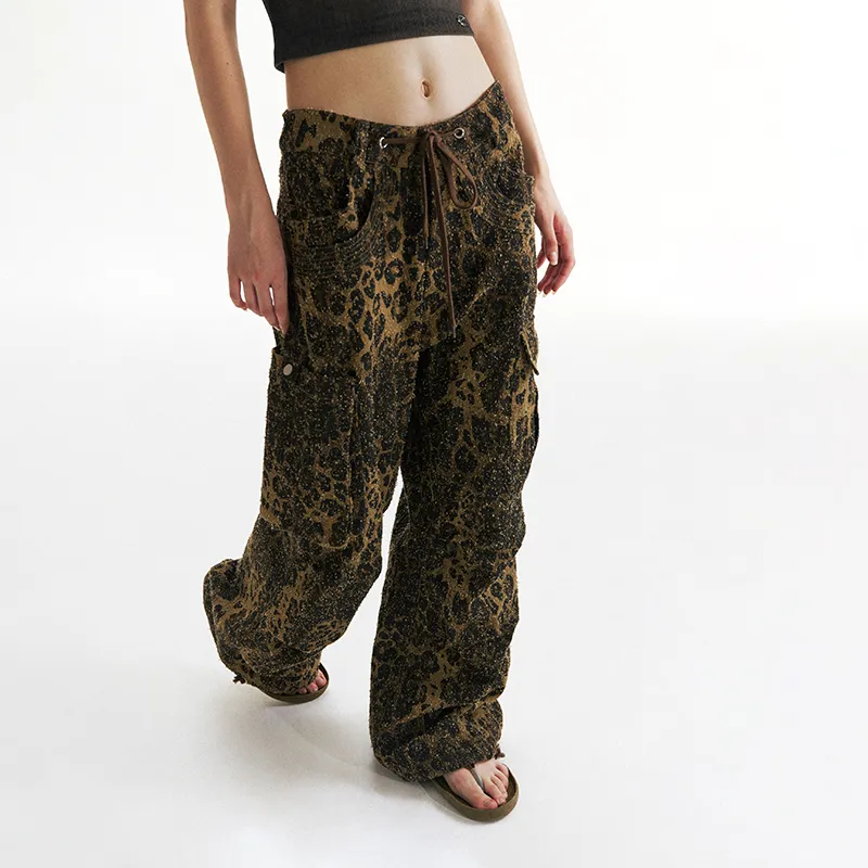 CONP SS24 Casual Pants Unisex Leopard Print Multicolor-3