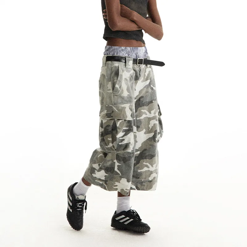CONP Cargo Shorts Unisex Gray Camouflage-4