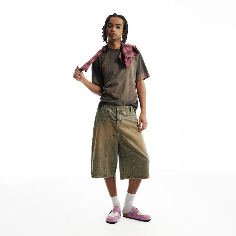 CONP Denim Shorts Unisex Khaki-4