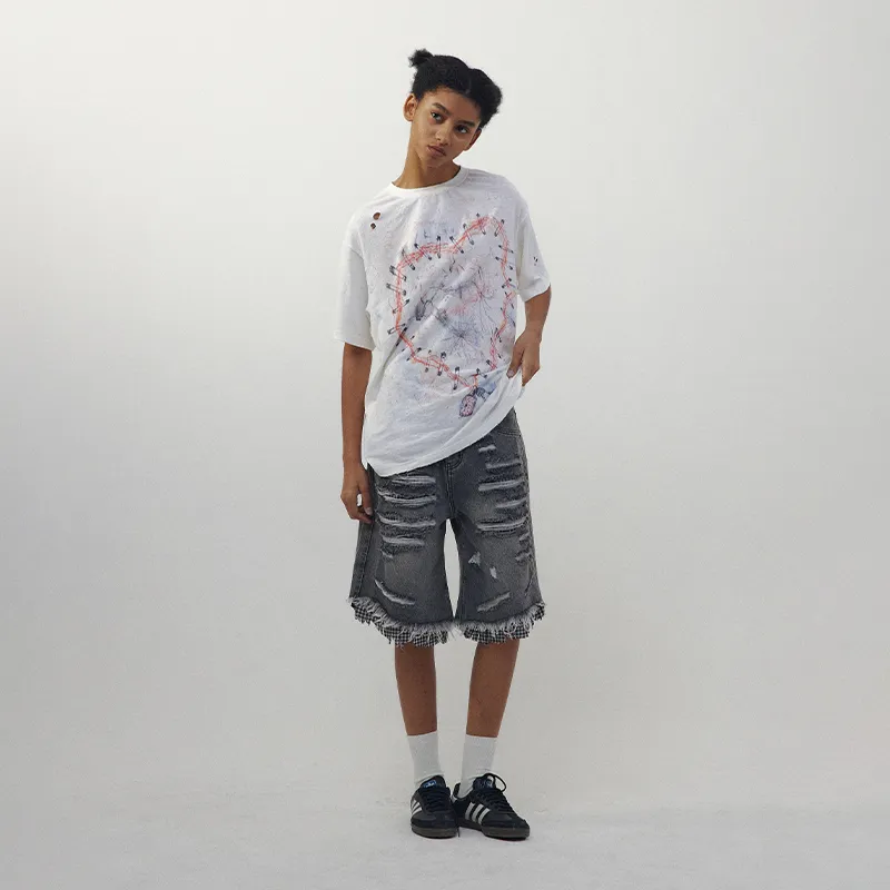 CONP Denim Shorts Unisex Gray-3