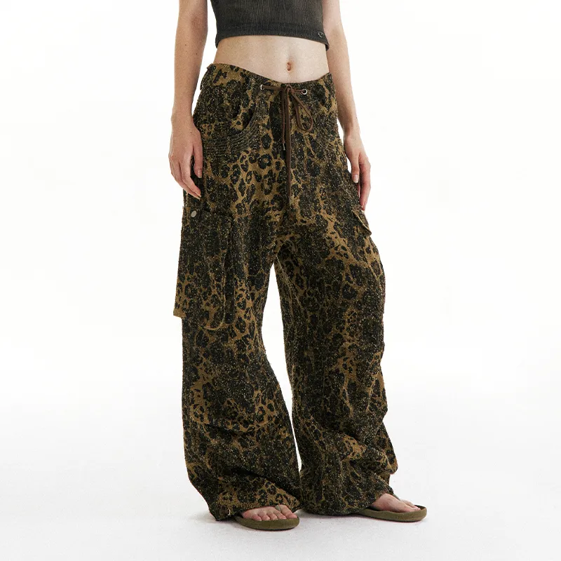 CONP SS24 Casual Pants Unisex Leopard Print Multicolor-2