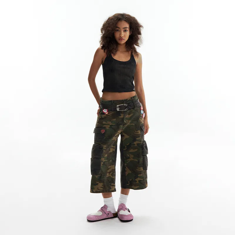 CONP Casual Pants Unisex Green Camouflage-5