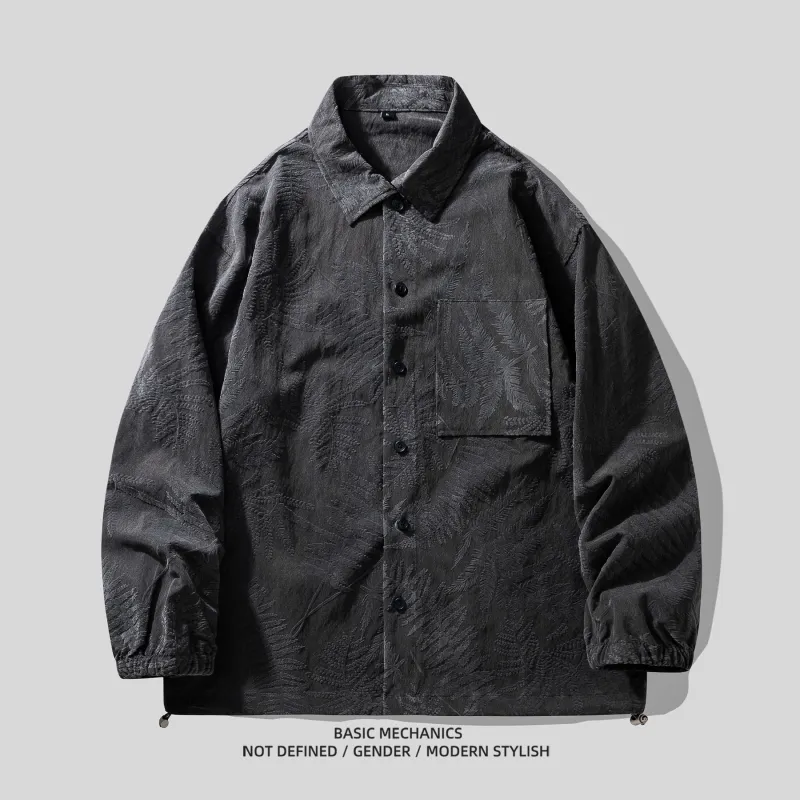 HZWH Spring Autumn American Long Sleeved Shirt Men's-4