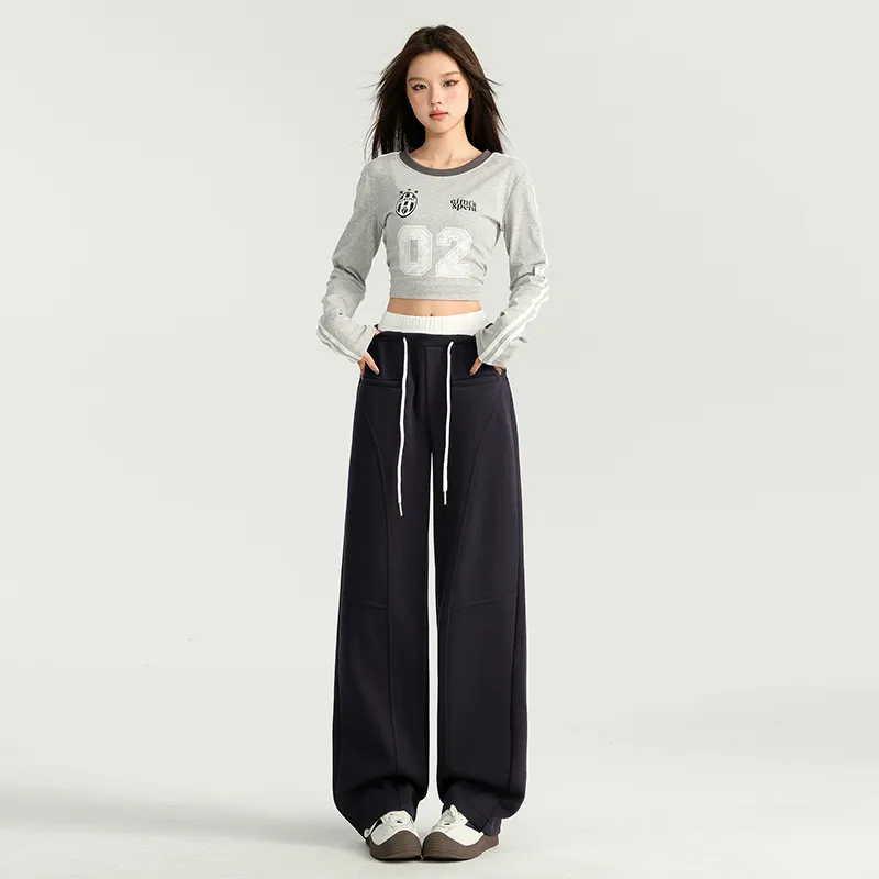 ZAZN Casual Pants Women's Navy Blue-4