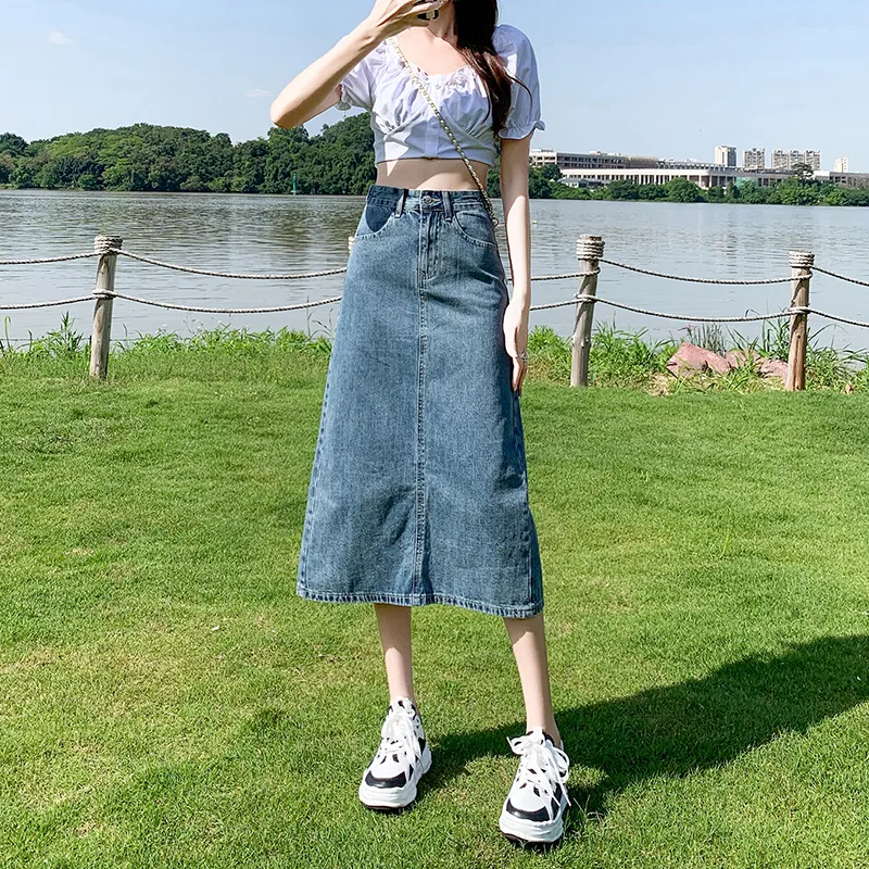 ZAZN Denim Long Skirts Women's-8
