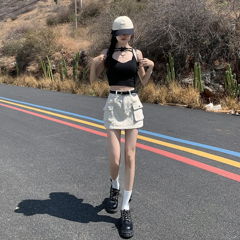 ZAZN Denim Short Skirts Women's-2