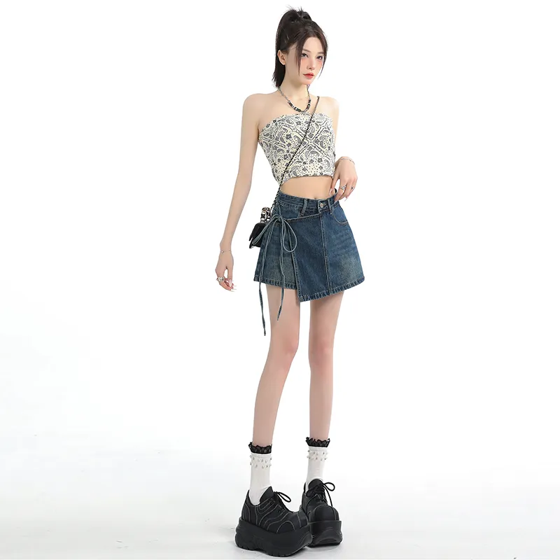 ZAZN Denim Short Skirts Women's-3