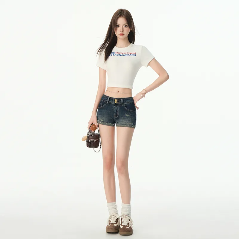 ZAZN Denim Shorts Women's Vintage Blue-3