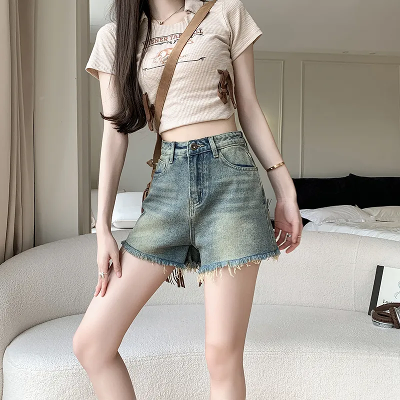 ZAZN Denim Shorts Women's Mint Blue-6