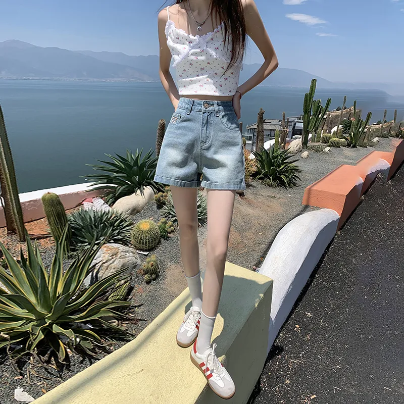 ZAZN Denim Shorts Women's Vintage Blue-3