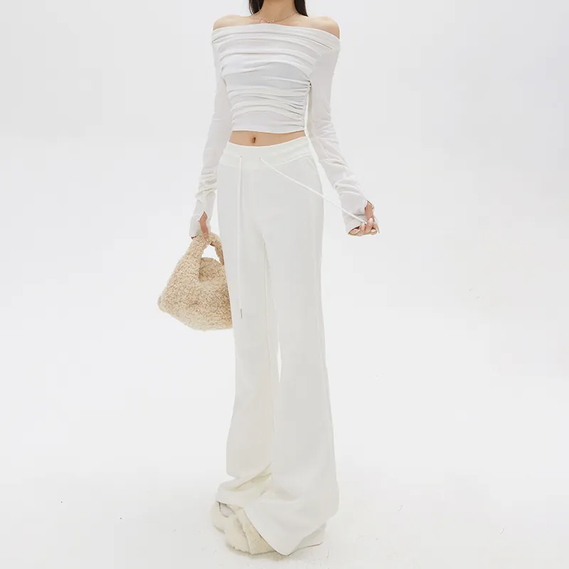 ZAZN Casual Pants Women's White-2