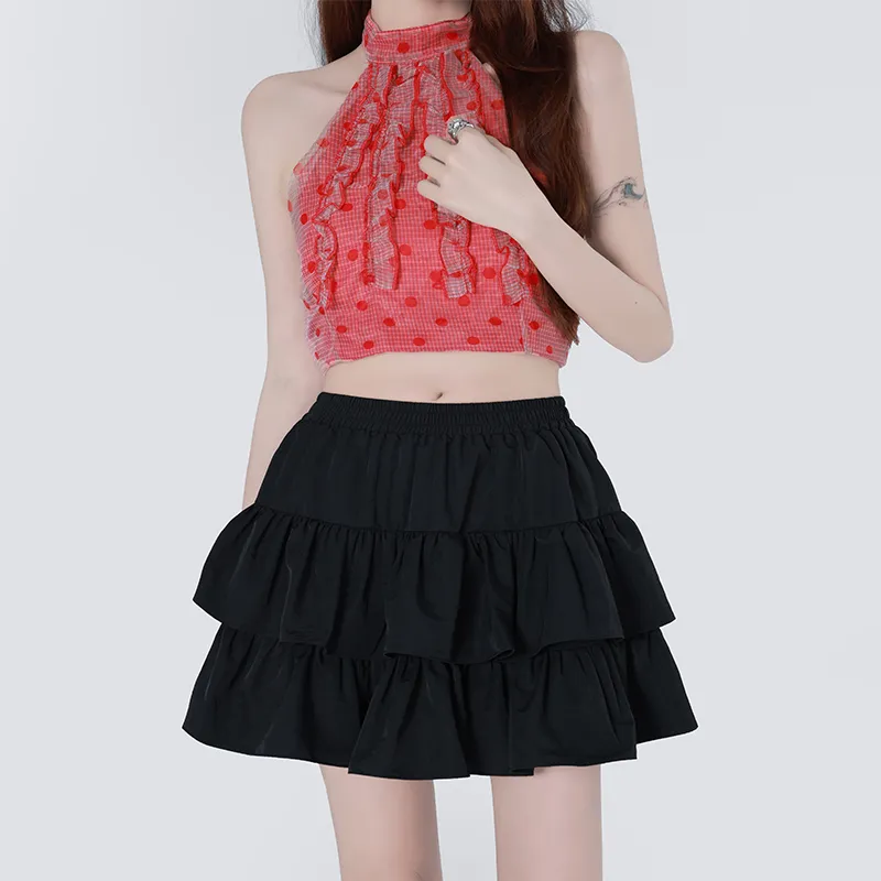 ZAZN Casual Short Skirts Women's Black-2