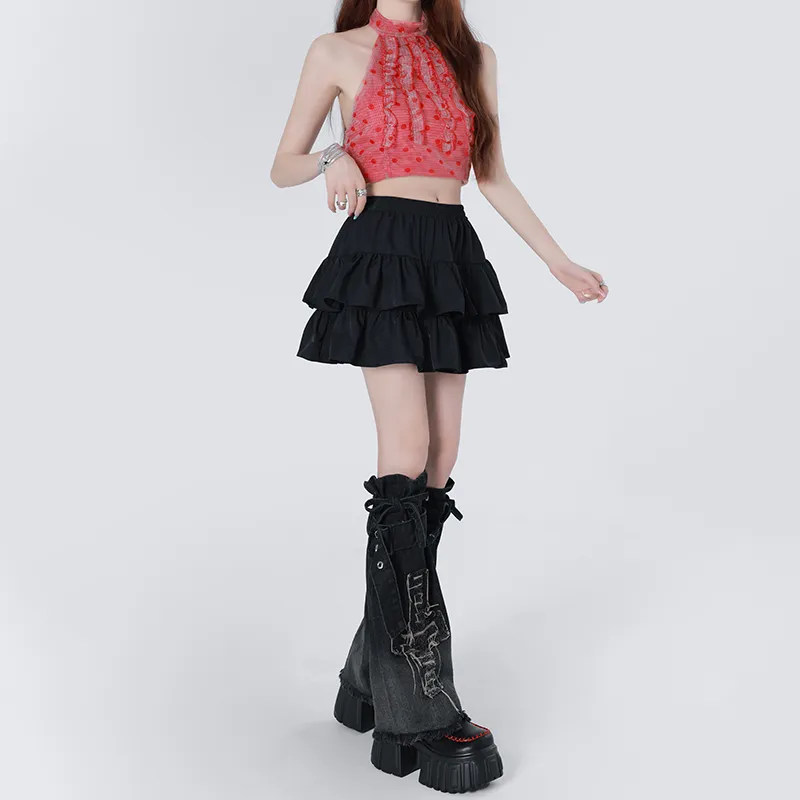 ZAZN Casual Short Skirts Women's Black-5