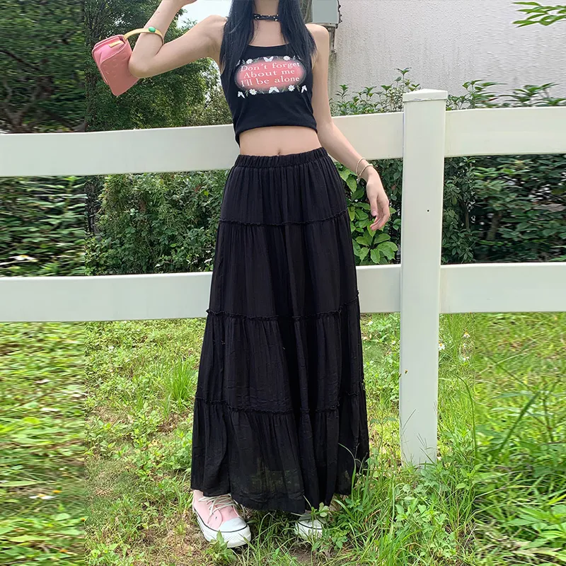ZAZN Casual Long Skirt Women's White-9