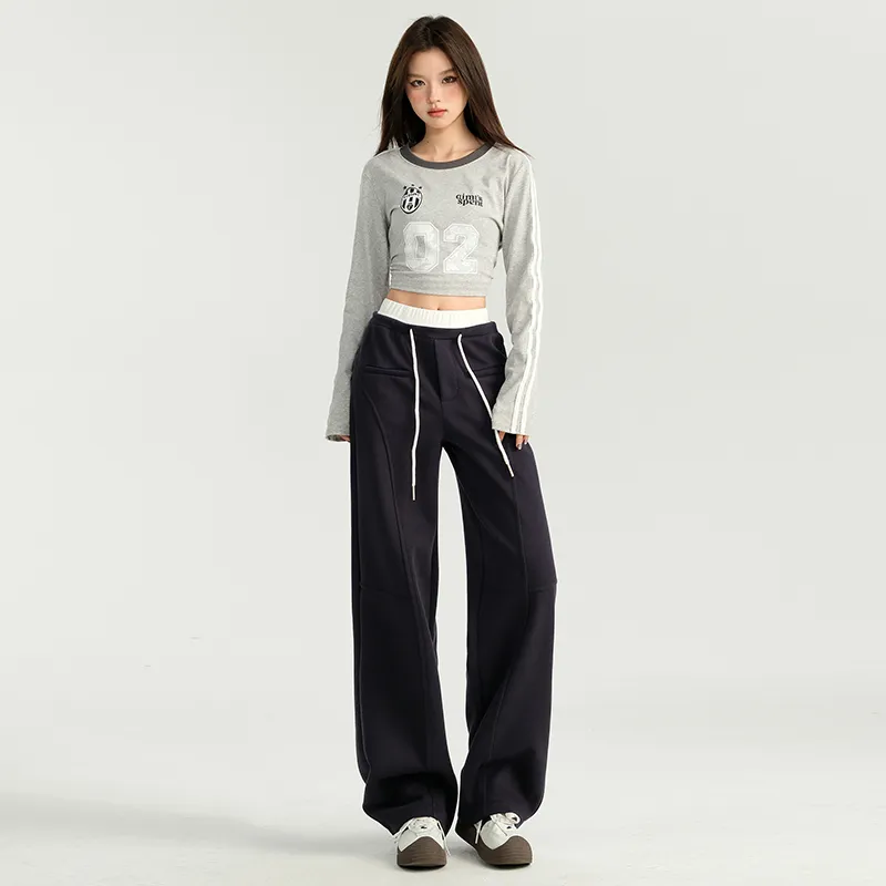 ZAZN Casual Pants Women's Navy Blue-11