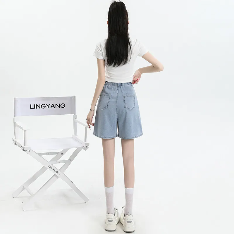 ZAZN Denim Shorts Women's Light Blue-3