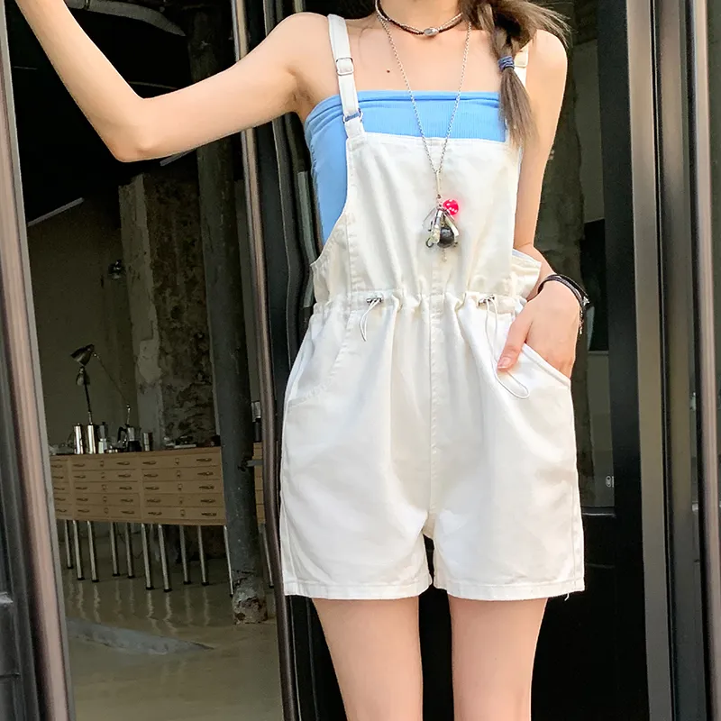 ZAZN Overalls Women's White-4