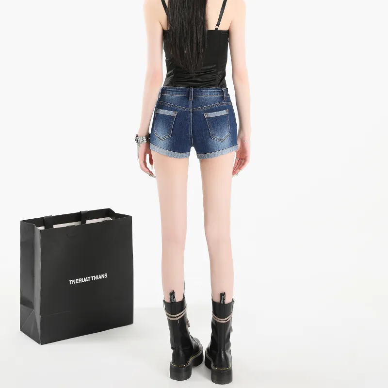 ZAZN Denim Shorts Women's Dark Blue-4